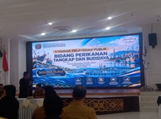 Kepala Bidang Perikanan DKP3 kota Bontang, Syamsu Wardi di kegiatan Forum Konsultasi Publik (FKP), (Dok.Ay).